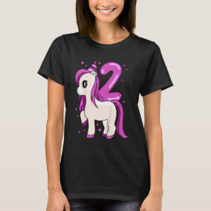 Kinder Unicorn 2 jaar verjaardag T-shirt
