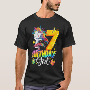 Kinder Unicorn 7e verjaardag meisje 7 jaar oud T-shirt