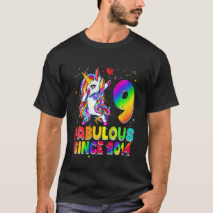 Kinder Unicorn 9 jaar oud Fabulous sinds 2014 9th  T-shirt
