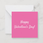 Kinder Unicorn Face Pink Valentijnsdag Note Card Notitiekaartje (Achterkant)