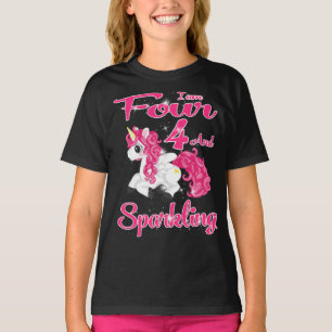 Kinder Unicorn voor geboorte meisje van 4 jaar oud T-shirt