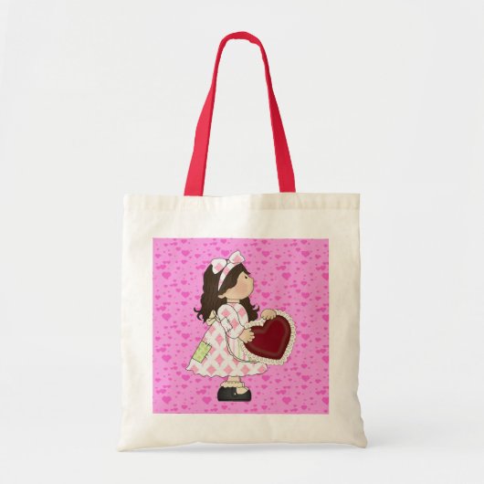 Kinder Valentijn canvas tas (Voorkant)