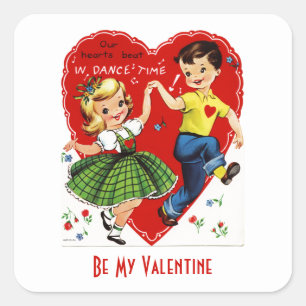 Kinder Valentijn Vierkante Sticker