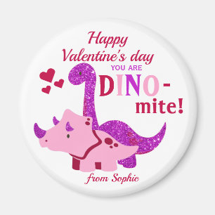Kinder Valentijnsdag Girly Dinosaur Dino-mijt Magneet
