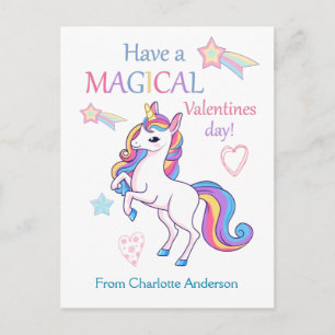 Kinder Valentijnsdag Magische Unicorn Briefkaart