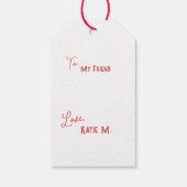 Kinder Valentijnsdag Owls Cute Cadeaulabel (Achterkant)