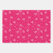 Kinder Valentijnsdag Rood Wit Bogen Tiny Hearts Inpakpapier Vel (Voorkant)