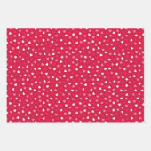 Kinder Valentijnsdag Tiny Hearts Rood Wit Roze Inpakpapier Vel (Voorkant)