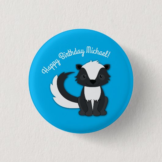 Kinder van Skunk Birthday Party Ronde Button 3,2 Cm (Voorkant)