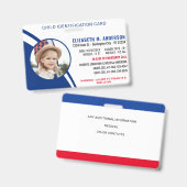 Kinder Veiligheid Identificatie Moderne Aangepaste Badge (Voor- en achterkant)