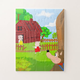 Kinder verhaal Puzzle - Drie kleine Varkens Legpuzzel