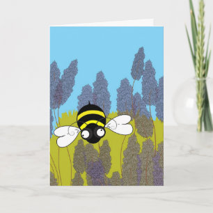 Kinder Verjaardag Lavendel Bee Kaart
