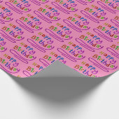 Kinder verjaardagsscript Rainbow Fun Cadeaupapier (Hoek)