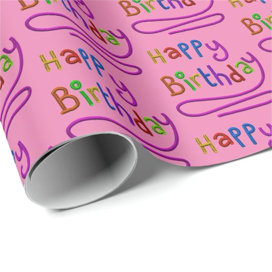 Kinder verjaardagsscript Rainbow Fun Cadeaupapier (Rol Hoek)
