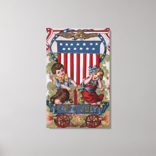 Kinder verlichting vuurwerk canvas afdruk