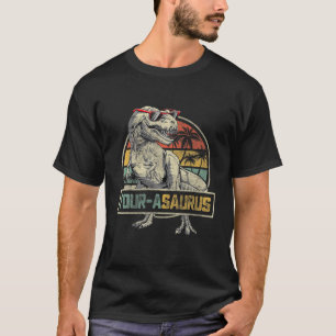 Kinder vier jaar Saurus Birthday T Rex 4 jaar oud T-shirt