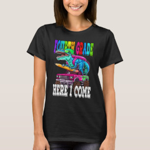 Kinder vierde klas hier kom ik Monster Truck Dinos T-shirt