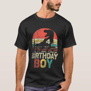 Kinder Vierde Verjaardag 4 Jaar Oud Rex 4e Verjaar T-shirt