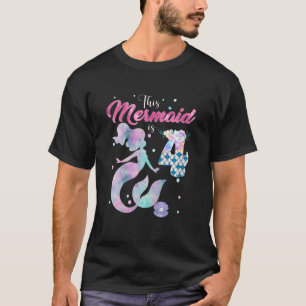 Kinder vierde verjaardag Deze zeemeermin is 4 meis T-shirt