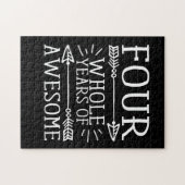 Kinder Vierde verjaardag Jongen, 4 jaar oud jonget Legpuzzel (Horizontaal)