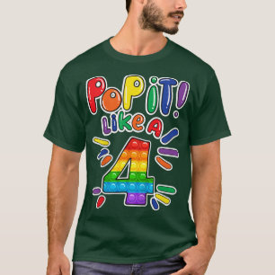Kinder Vierde verjaardag Pop van een meisje van vi T-shirt