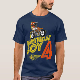 Kinder vierde verjaardag van de motorfiets van de t-shirt