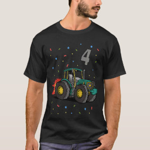 Kinder vierde verjaardag vier jaar oude jongen tra t-shirt