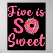 Kinder vijfde donut Birthday Partij Vijf jaar oud Poster (Voorkant)