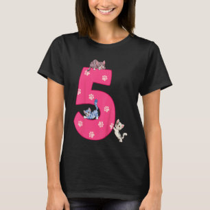 Kinder vijfde kat verjaardag viering 5 jaar oude k t-shirt
