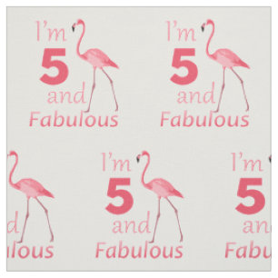 Kinder vijfde verjaardag Cute Pink Flamingo Stof