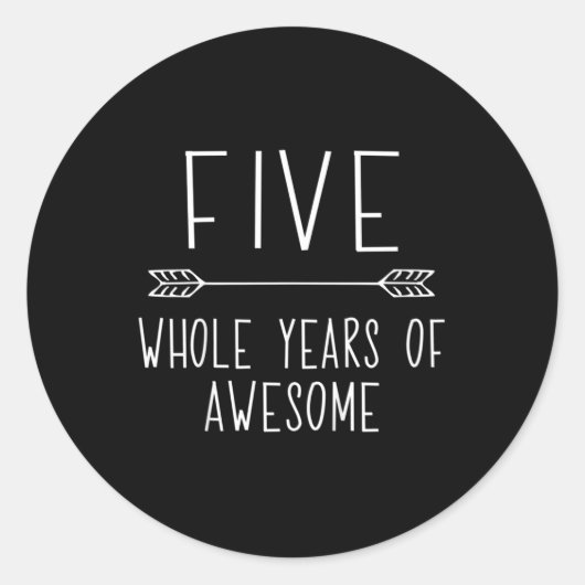 Kinder vijfde verjaardag jongen, 5 jaar oude jonge ronde sticker (Voorkant)