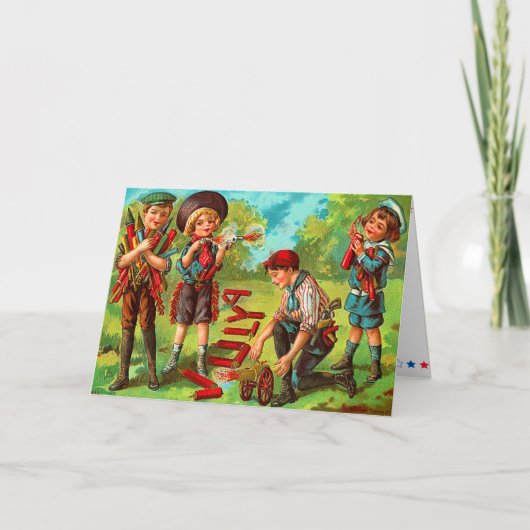 Kinder Vintage 4 juli Kaart (Voorkant)