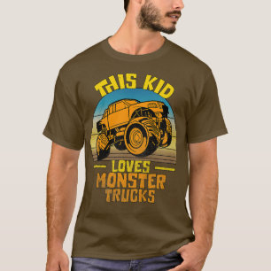 Kinder Vintage Dit Kind houdt van Monster Trucks B T-shirt