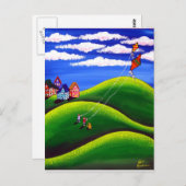 Kinder vliegritkaartje briefkaart (Voorkant / Achterkant)