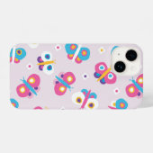 Kinder vlinderpatroon bevestigen iPhone hoesje (Achterkant horizontaal)