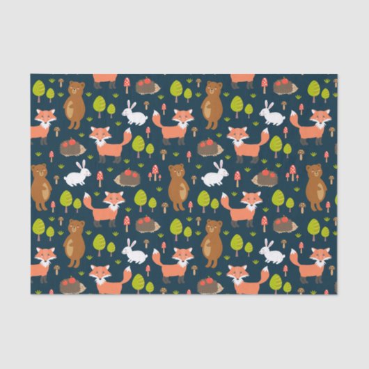 Kinder vlooiendieren Bunny Rabbit Fox Beer Tissuepapier (Voorkant)