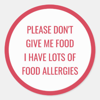 Kinder voedselallergie geef me alsjeblieft geen et ronde sticker