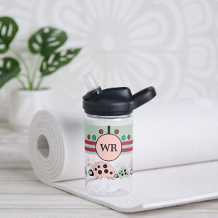 Kinder voeg initialen ladybugs roze groen toe waterfles