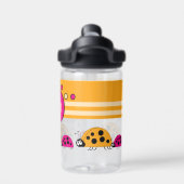 Kinder voeg initialen ladybugs toe oranje roze waterfles (Achterkant)