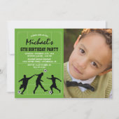 Kinder Voetbal Birthday Foto Kaart (Voorkant)