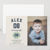 Kinder Voetbal Verjaardag Uitnodiging met foto (Voorkant / Achterkant)