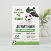 Kinder Voetbal Verjaardagsuitnodiging Kaart (Staand voorkant)