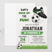 Kinder Voetbal Verjaardagsuitnodiging Kaart (Voorkant / Achterkant)