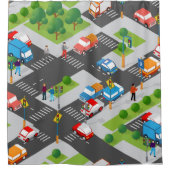 Kinder voetgangers met autogordijn douchegordijn (Voorkant)