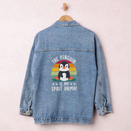 Kinder vogel De pinguïn is mijn levende dier Denim Jacket (Hangar)