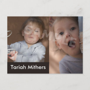 Kinder voordelige hoofdfoto's met twee zijden briefkaart