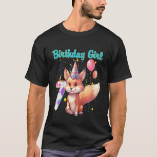 Kinder vos dier 7e verjaardag meisje vos bday 7 ja t-shirt