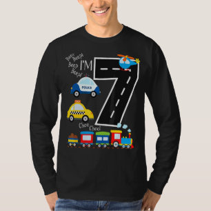 Kinder vrachtwagentrein 7e verjaardag Toddler 7 Ye T-shirt