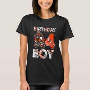 Kinder Vuilfiets 4e Verjaardag Vuilfiets Motorfiet T-shirt