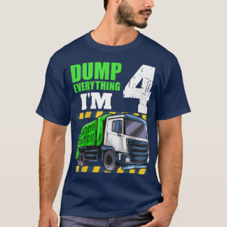 Kinder vuilniswagen 4e verjaardag Jongen 4 jaar ou T-shirt